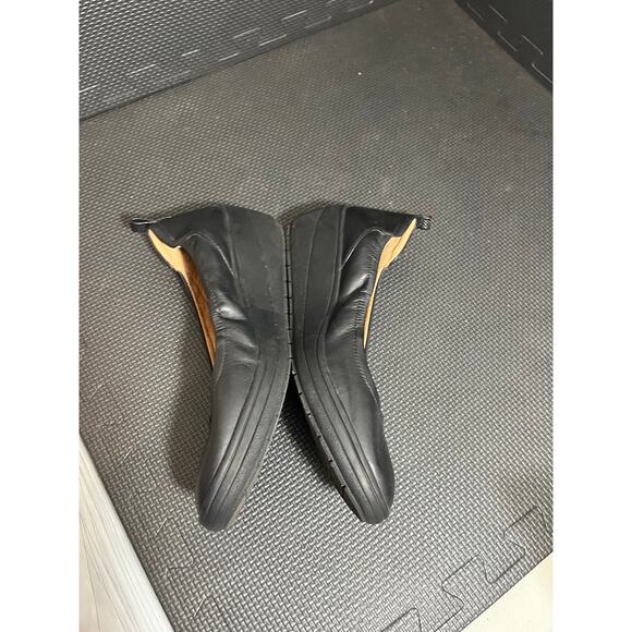 Vionic Womens Jacey Leather Round Toe Ballet Wedge Shoes Black Size 8‎ Comfort - Picture 4 of 7